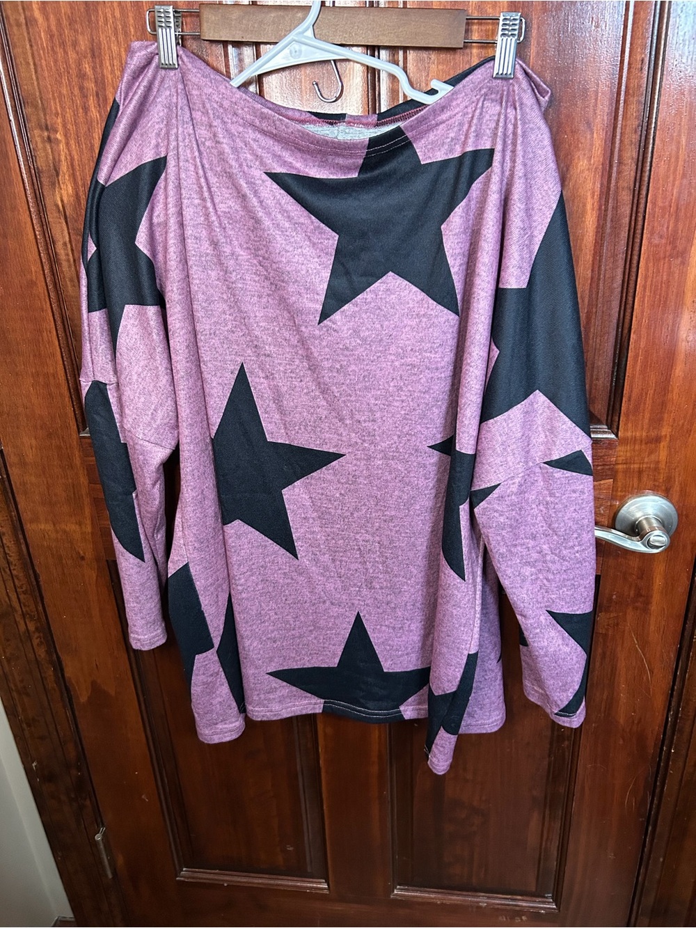 SHEIN Black Star Print Pink Heather Tunic Top